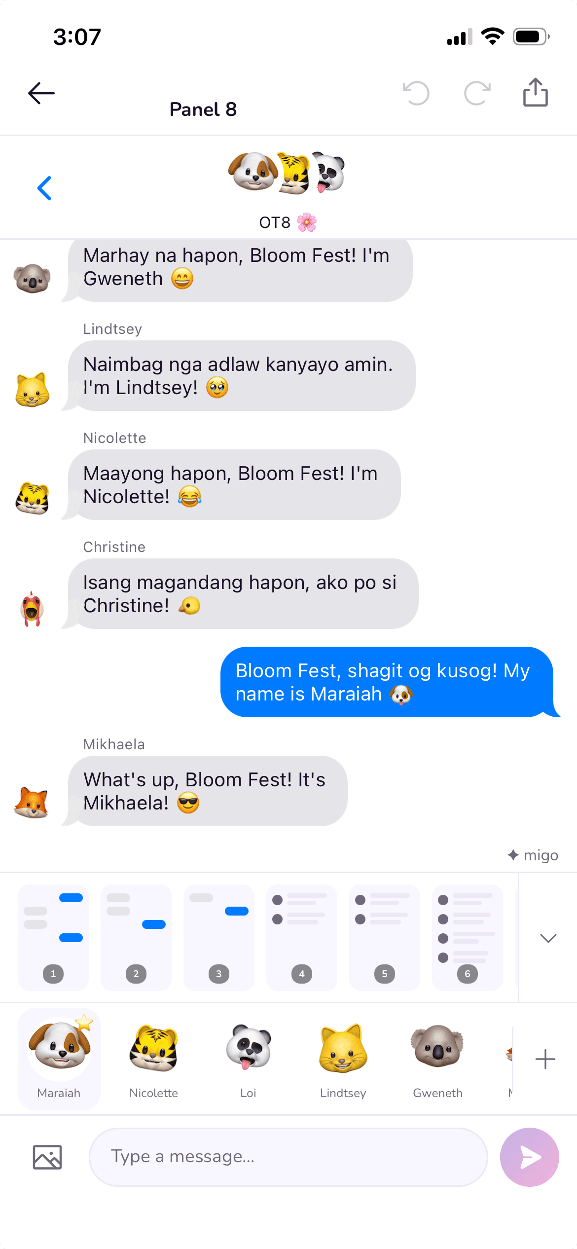 Chat panels