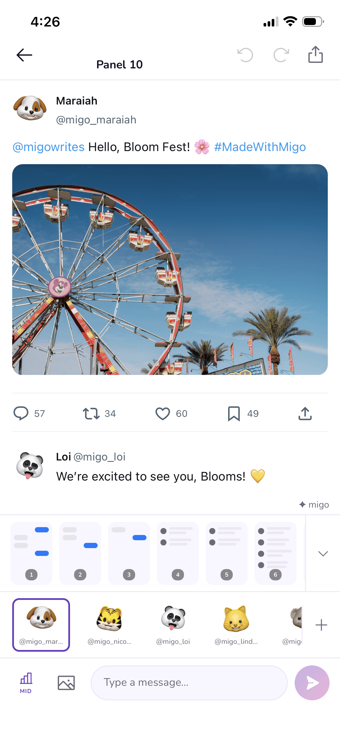 Tweet panels